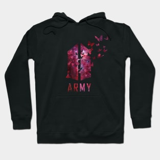 BTS Army logo with destructive butterfly (red galaxy) | Kpop Army Hoodie